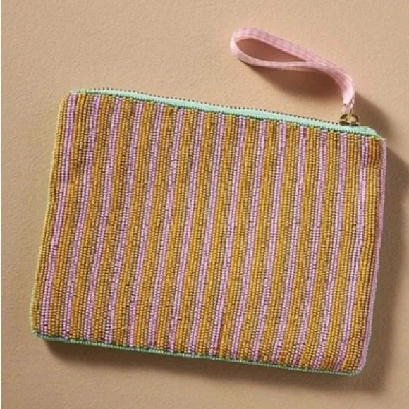 Anthropologie Fiona Hearts Beaded Pouch, clutch, NWT - Picture 3 of 7